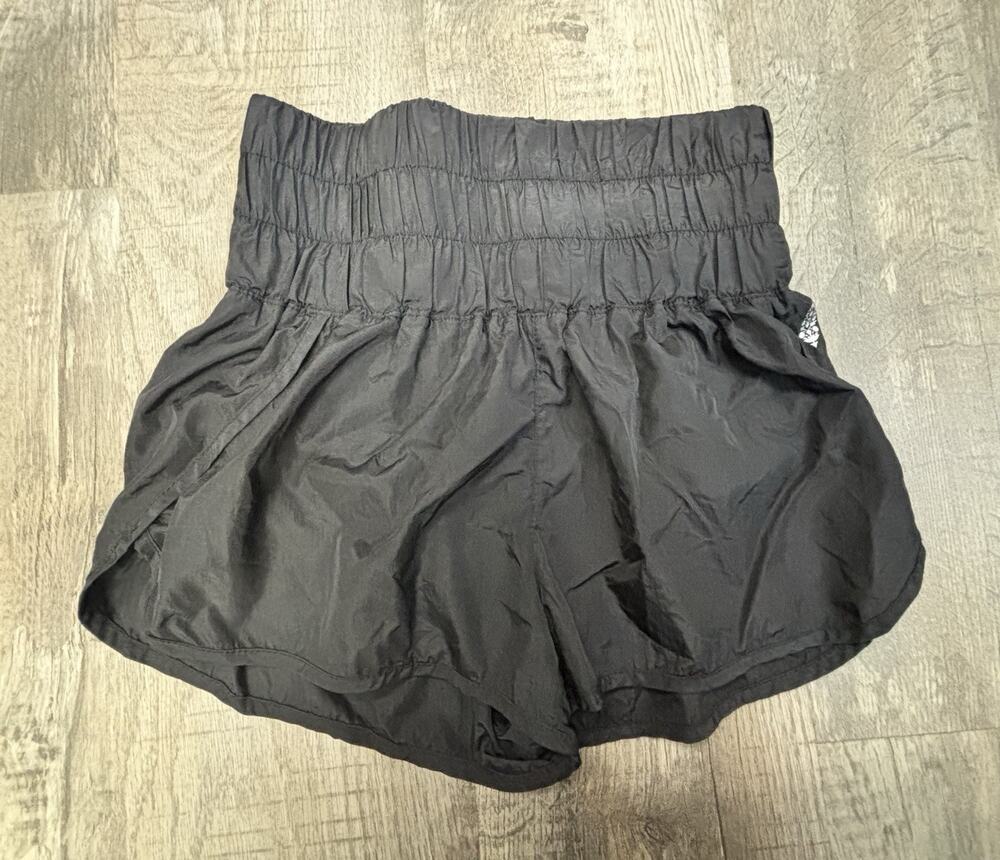 Free People Movement The Way Home Shorts Womens Sz S Black High Waisted Athletic